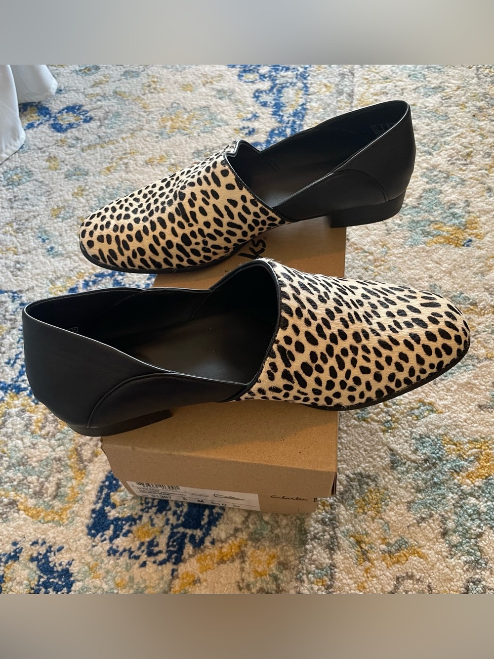 Clark’s Animal Print Women's Slip-On Loafer - Black & White - Picture 2 of 9